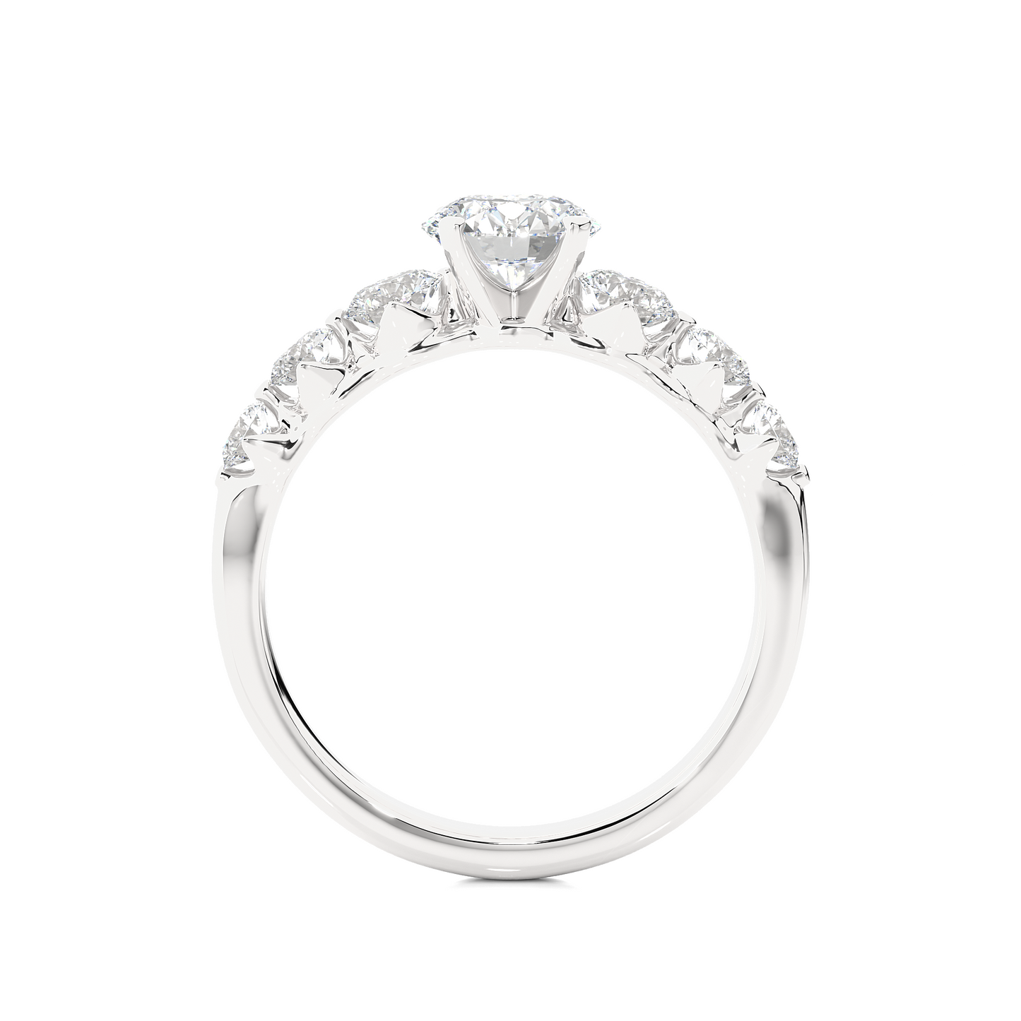 lucky seven round lab grown diamond ring