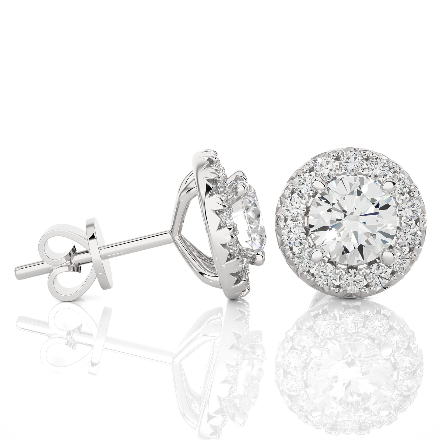 breeze round diamond earrings