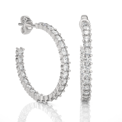 Boucles d'oreilles en diamant rond Lustre