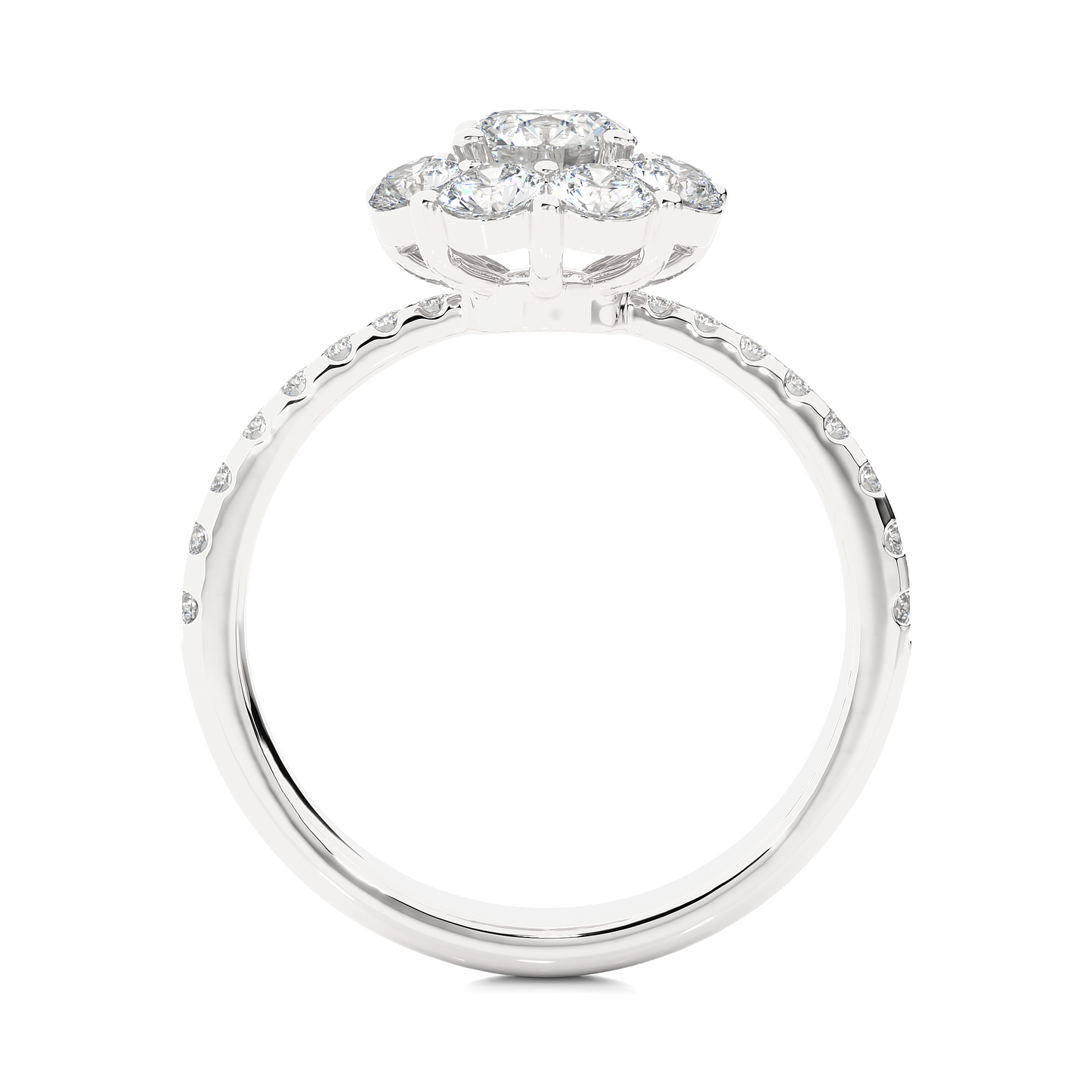 coronet round diamond ring