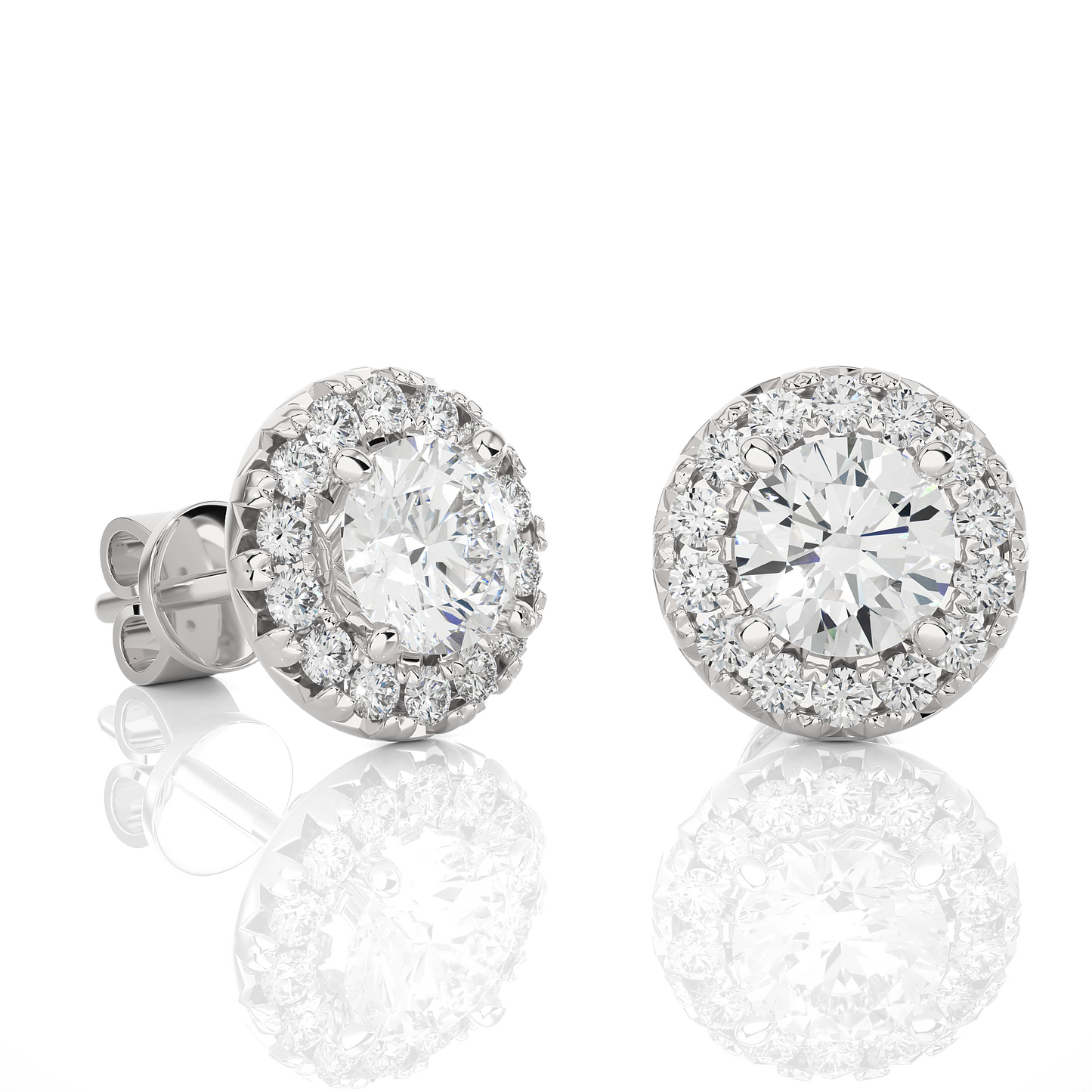 boucles d'oreilles breeze en diamant rond