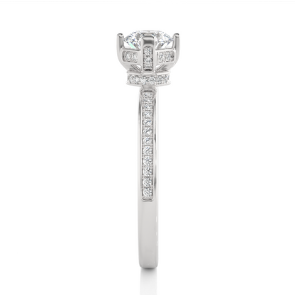 Majestic Crown Solitaire Diamond Ring