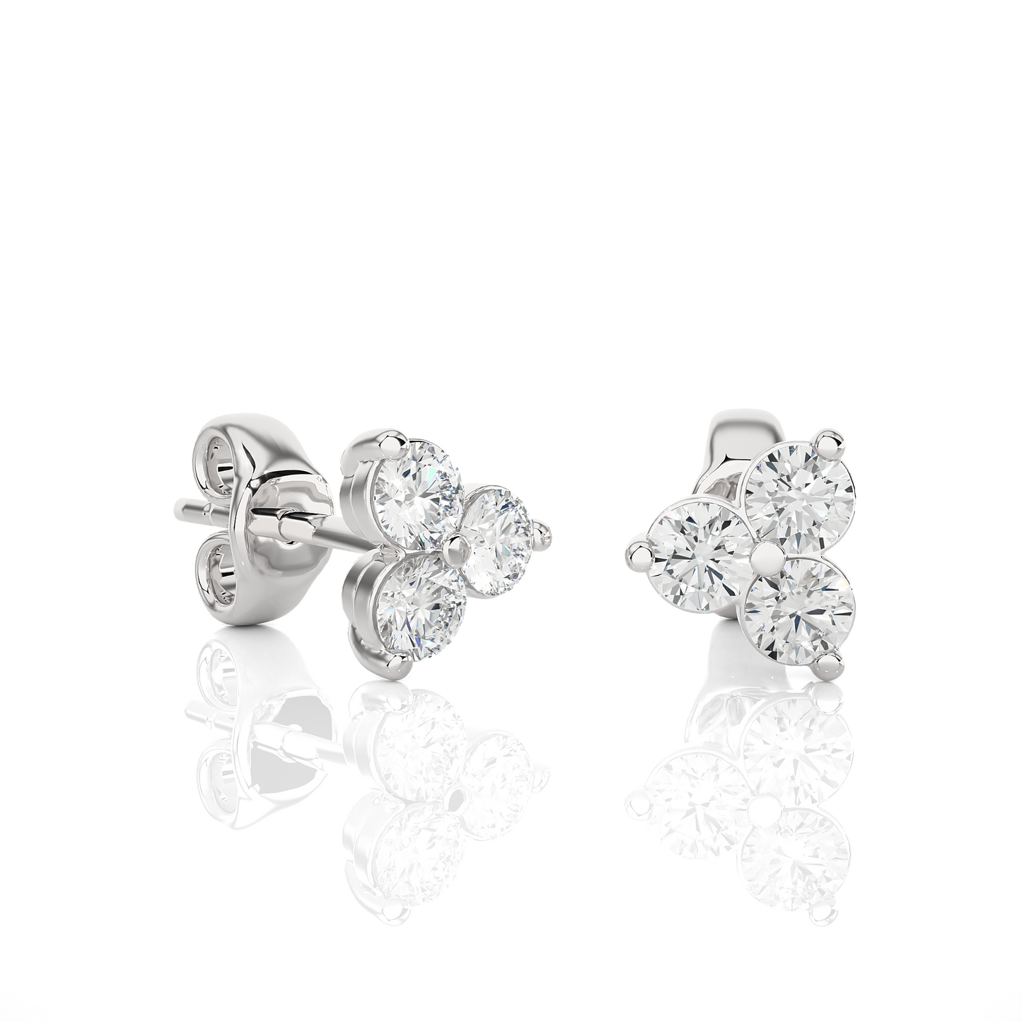 boucles d'oreilles aura en diamant rond