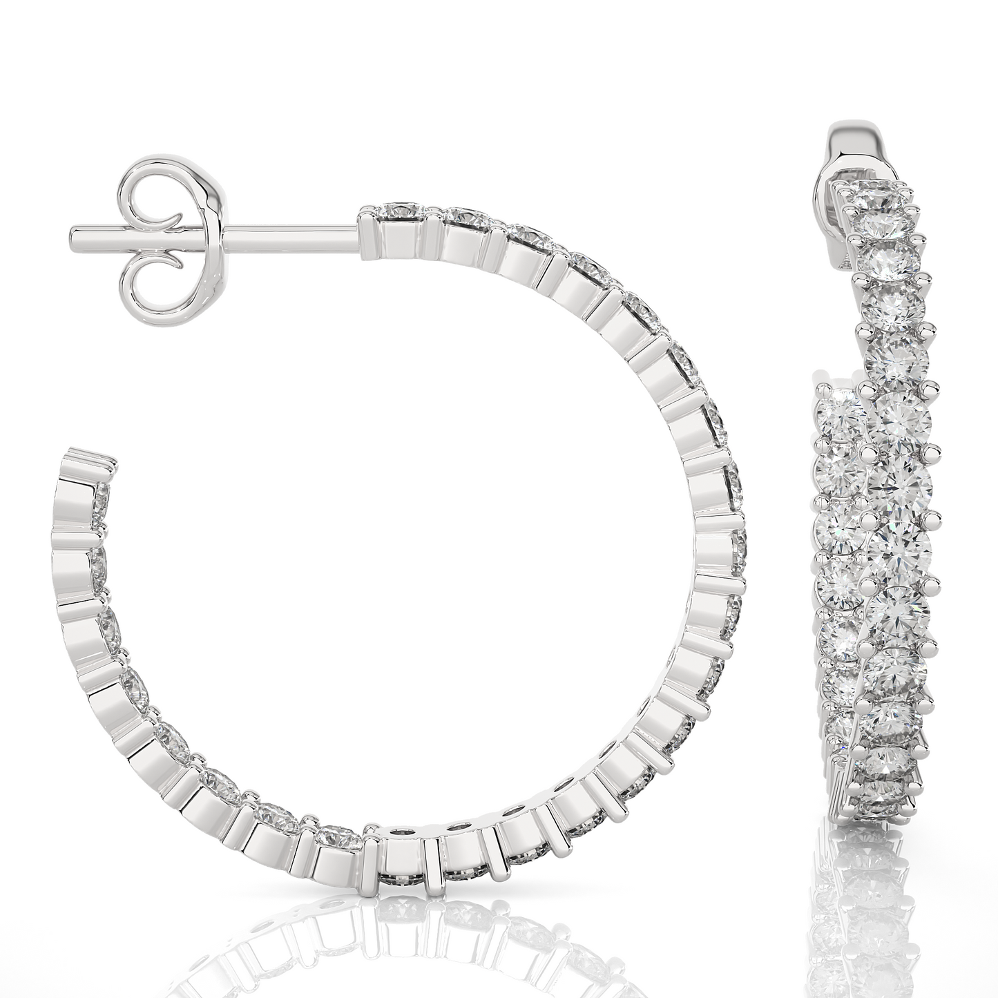 boucles d'oreilles en diamant rond lustre