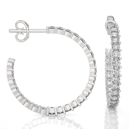 Boucles d'oreilles en diamant rond Lustre