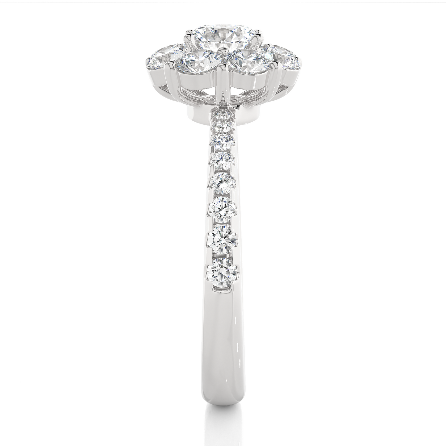 coronet round diamond ring