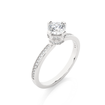 Majestic Crown Solitaire Diamond Ring
