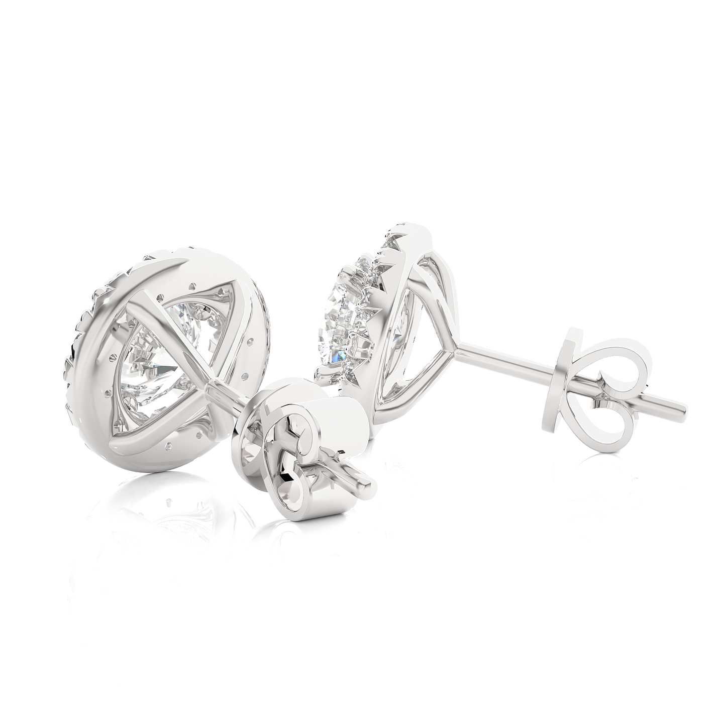 breeze round diamond earrings