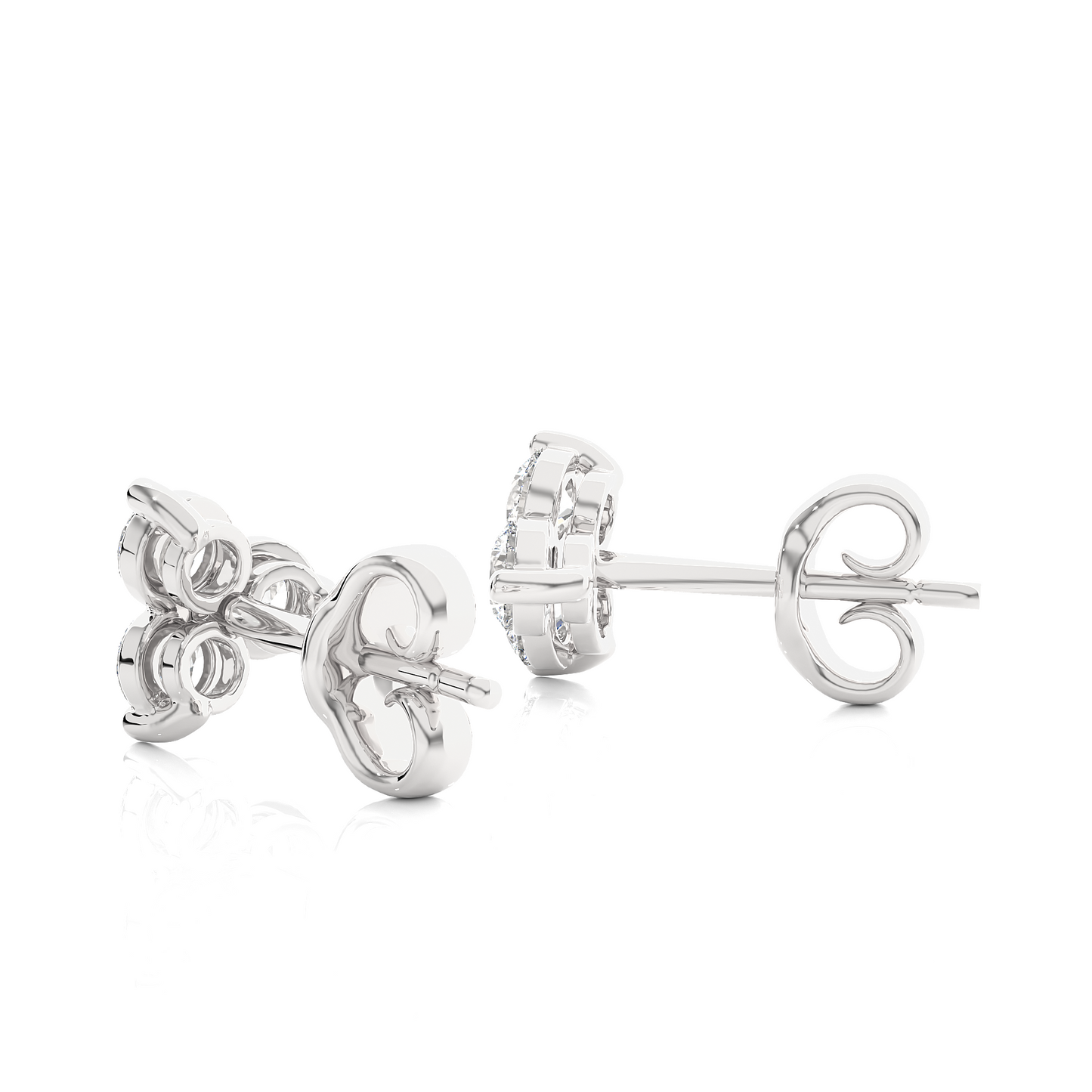 aura round diamond earrings