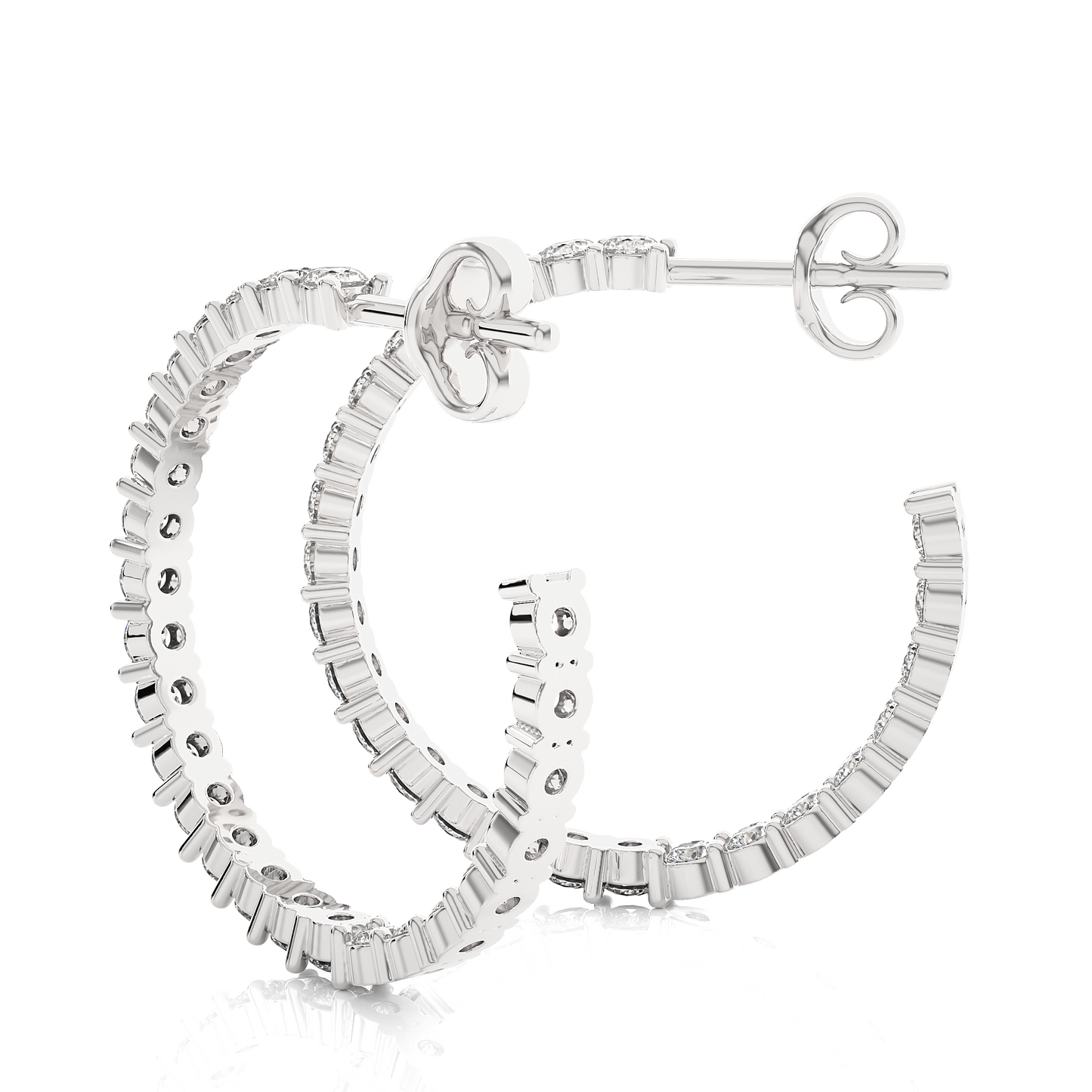 boucles d'oreilles en diamant rond lustre