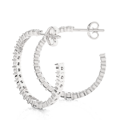 Boucles d'oreilles en diamant rond Lustre