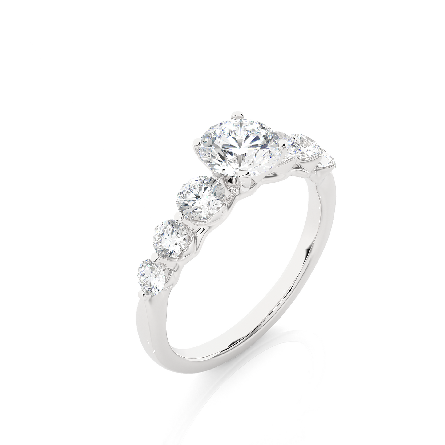 lucky seven round lab grown diamond ring