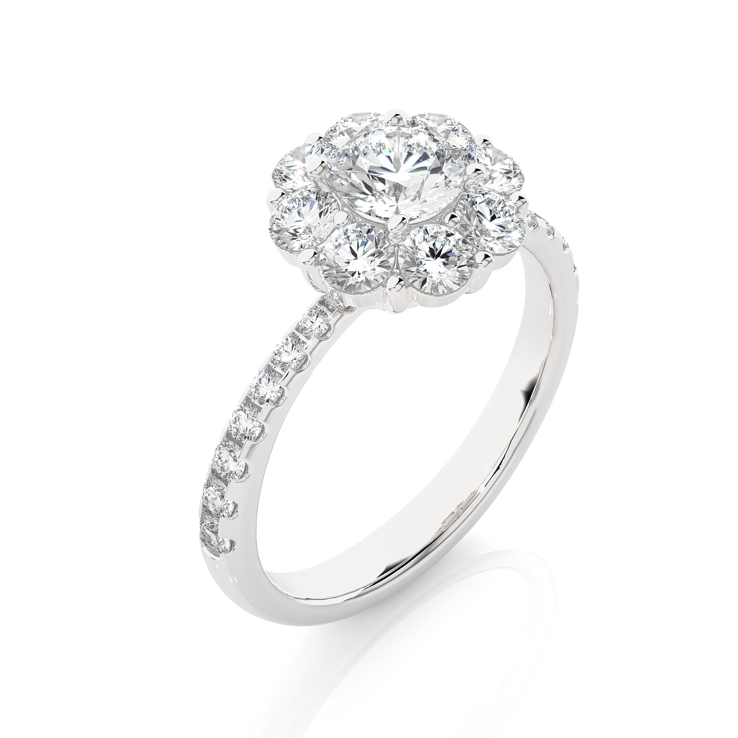 coronet round diamond ring