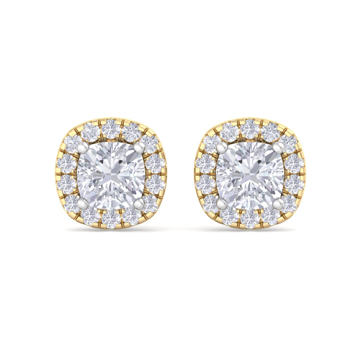 detachable cushion solitaire earrings