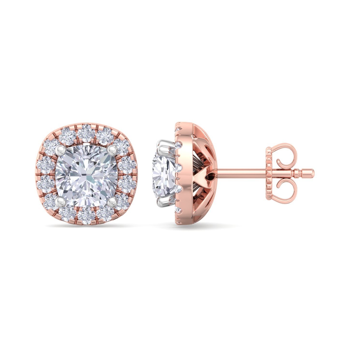 detachable cushion solitaire earrings