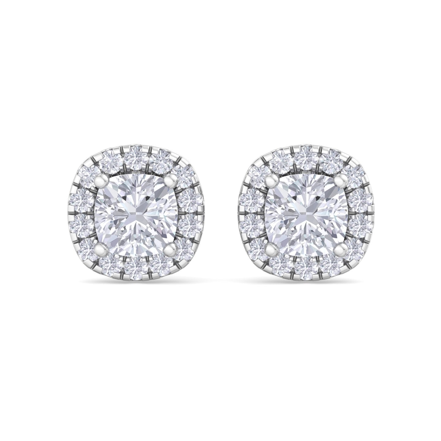 detachable cushion solitaire earrings