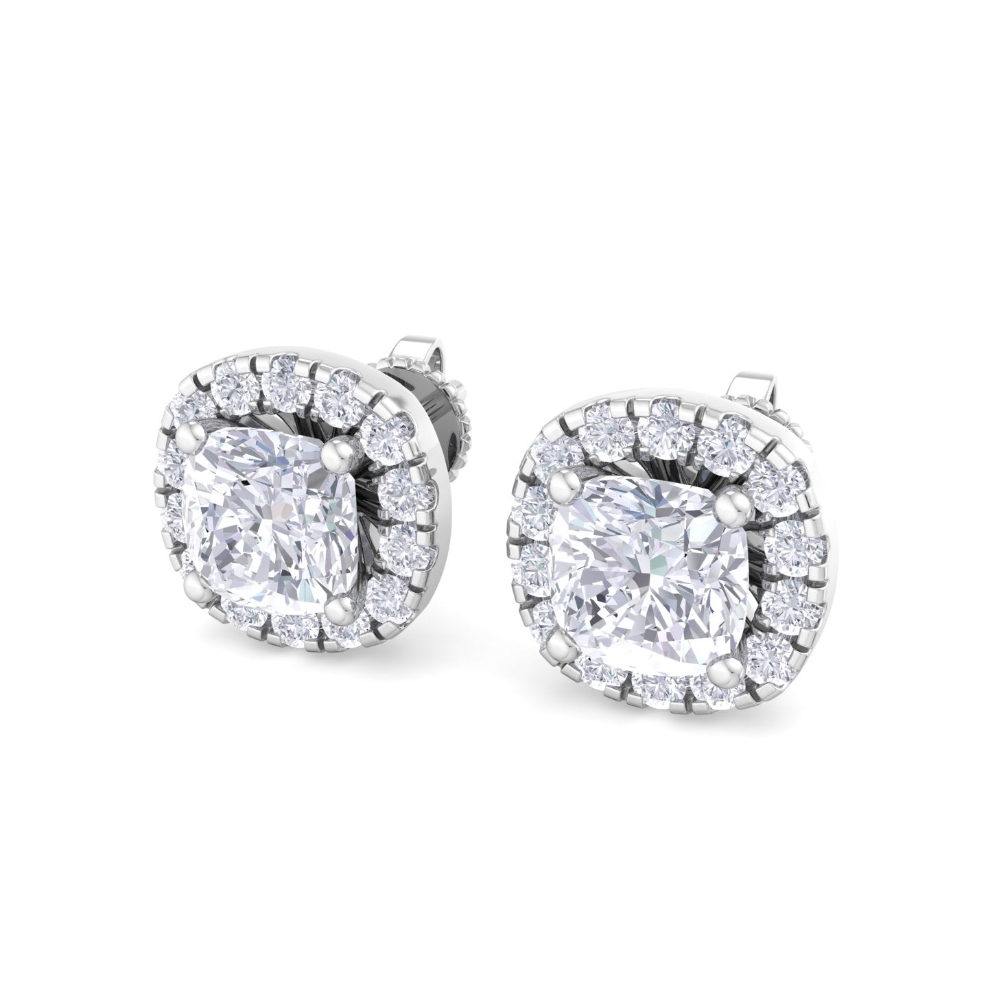 detachable cushion solitaire earrings