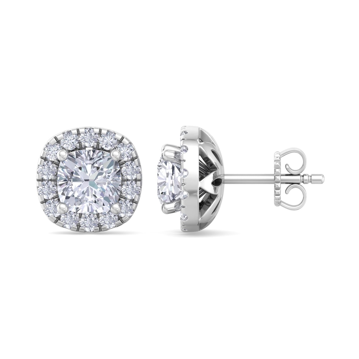 detachable cushion solitaire earrings