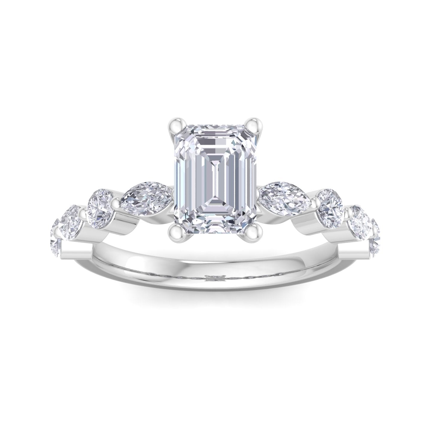 florence emerald diamond ring