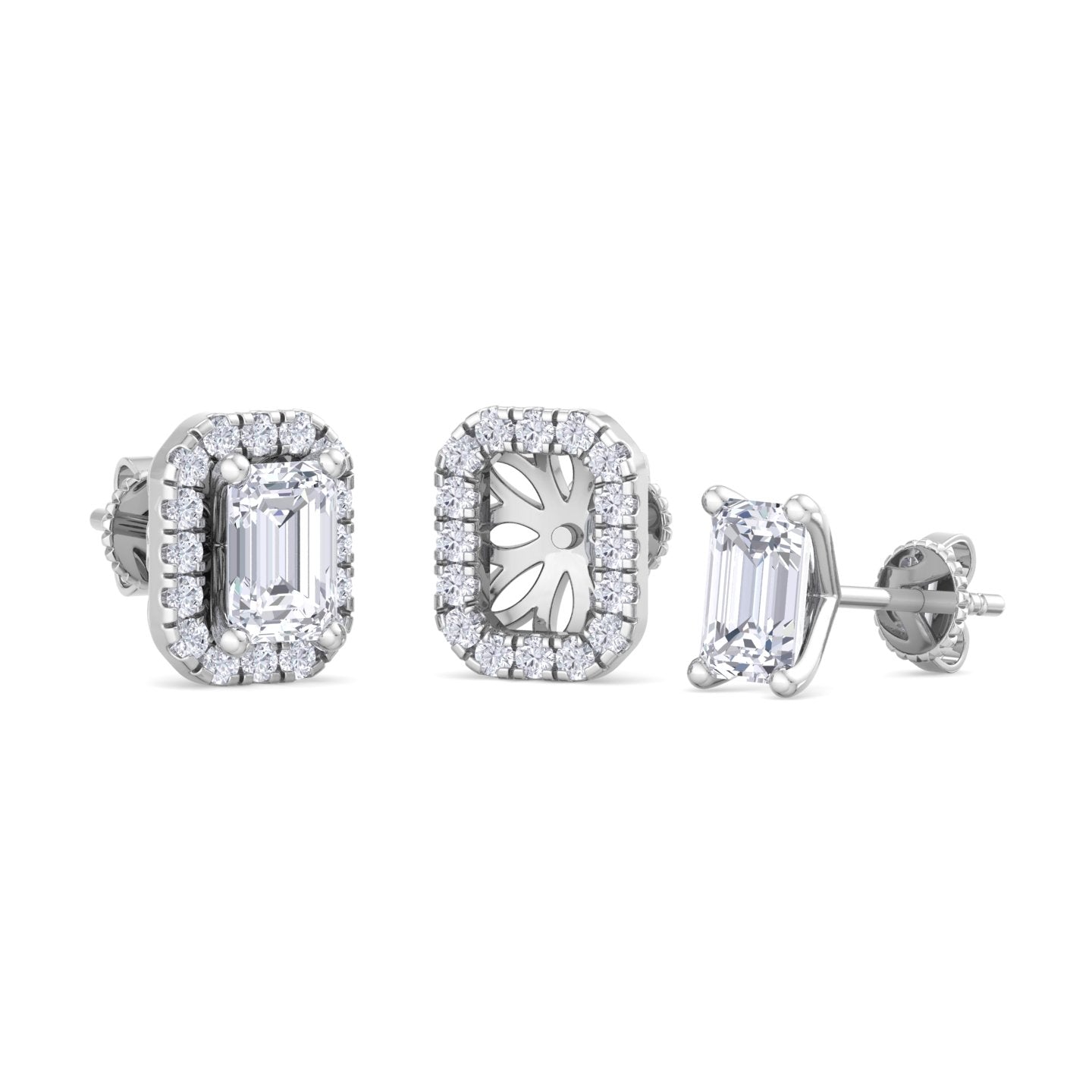 detachable emerald solitaire earrings