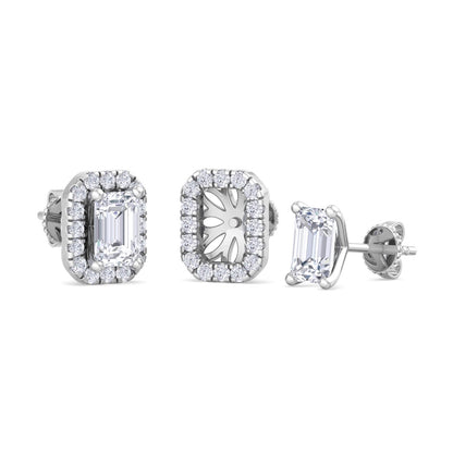 Detachable Emerald Solitaire Earrings