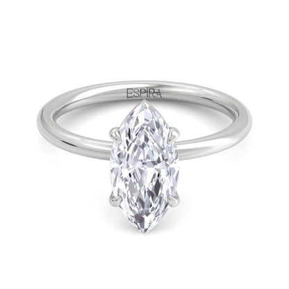 Bague Liberty avec diamant marquise de 2 carats