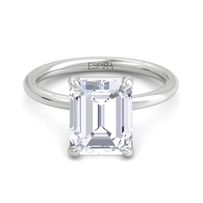 Bague Liberty avec diamant émeraude 4 carats