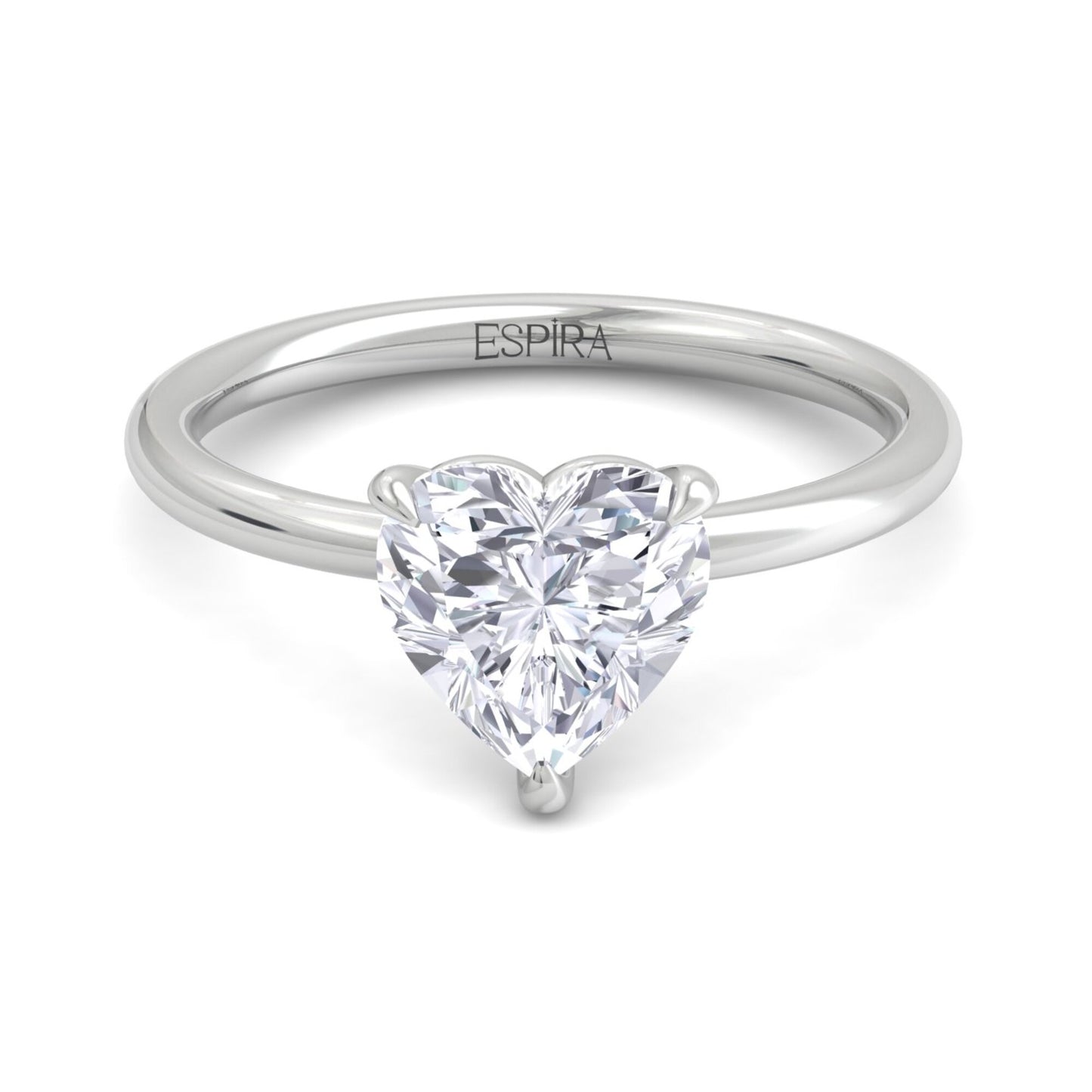 bague liberty en diamant de 2 carats en forme de cœur
