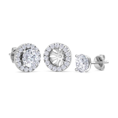 Detachable Round Solitaire Earrings