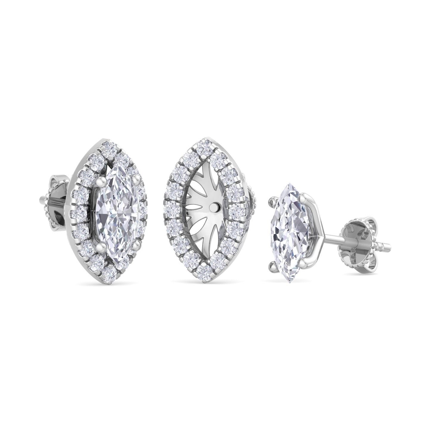 detachable marquise solitaire earrings