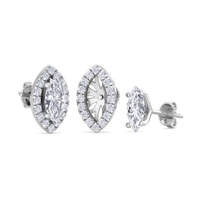 Detachable Marquise Solitaire Earrings