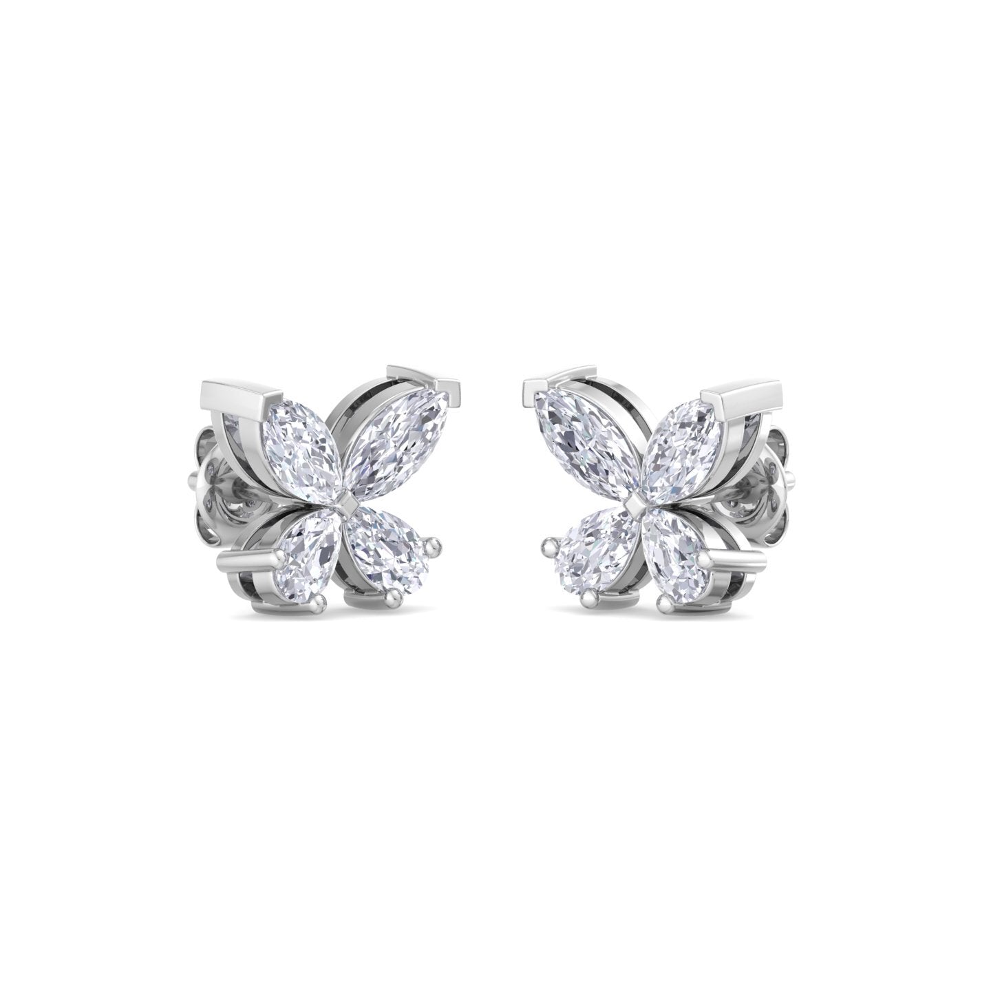 butterfly bloom diamond stud earrings