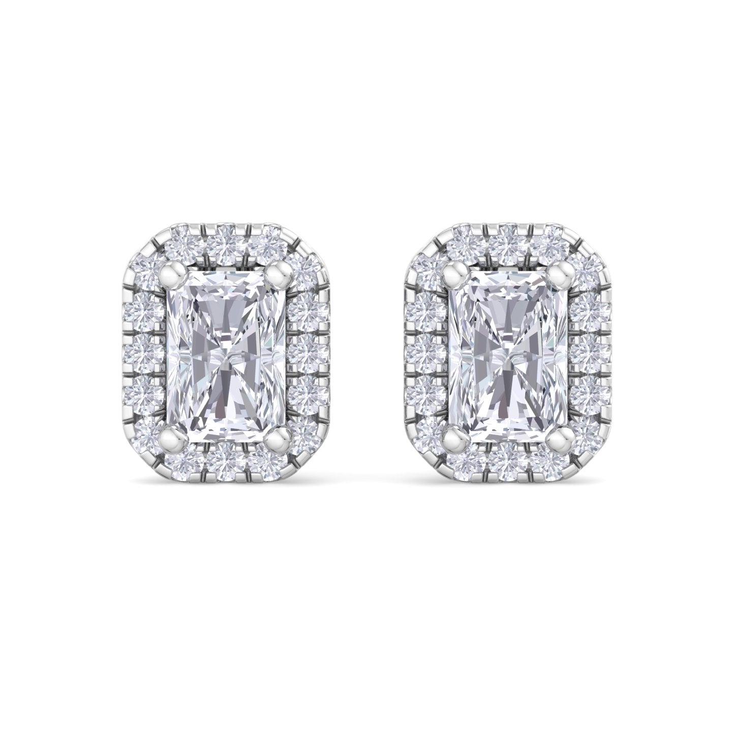 detachable radiant solitaire earrings