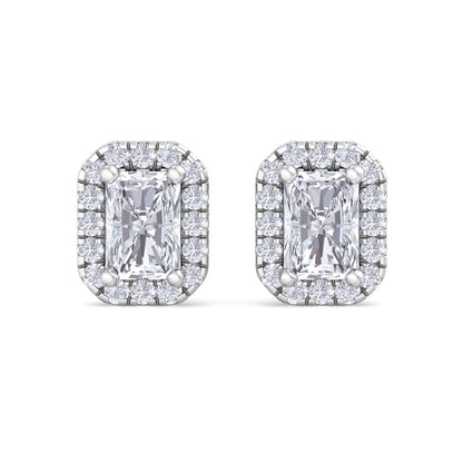Detachable Radiant Solitaire Earrings