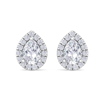 Detachable Pear Solitaire Earrings