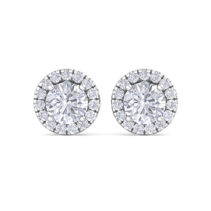 Detachable Round Solitaire Earrings