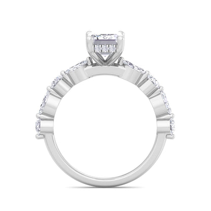Florence Plus Emerald Diamond Ring