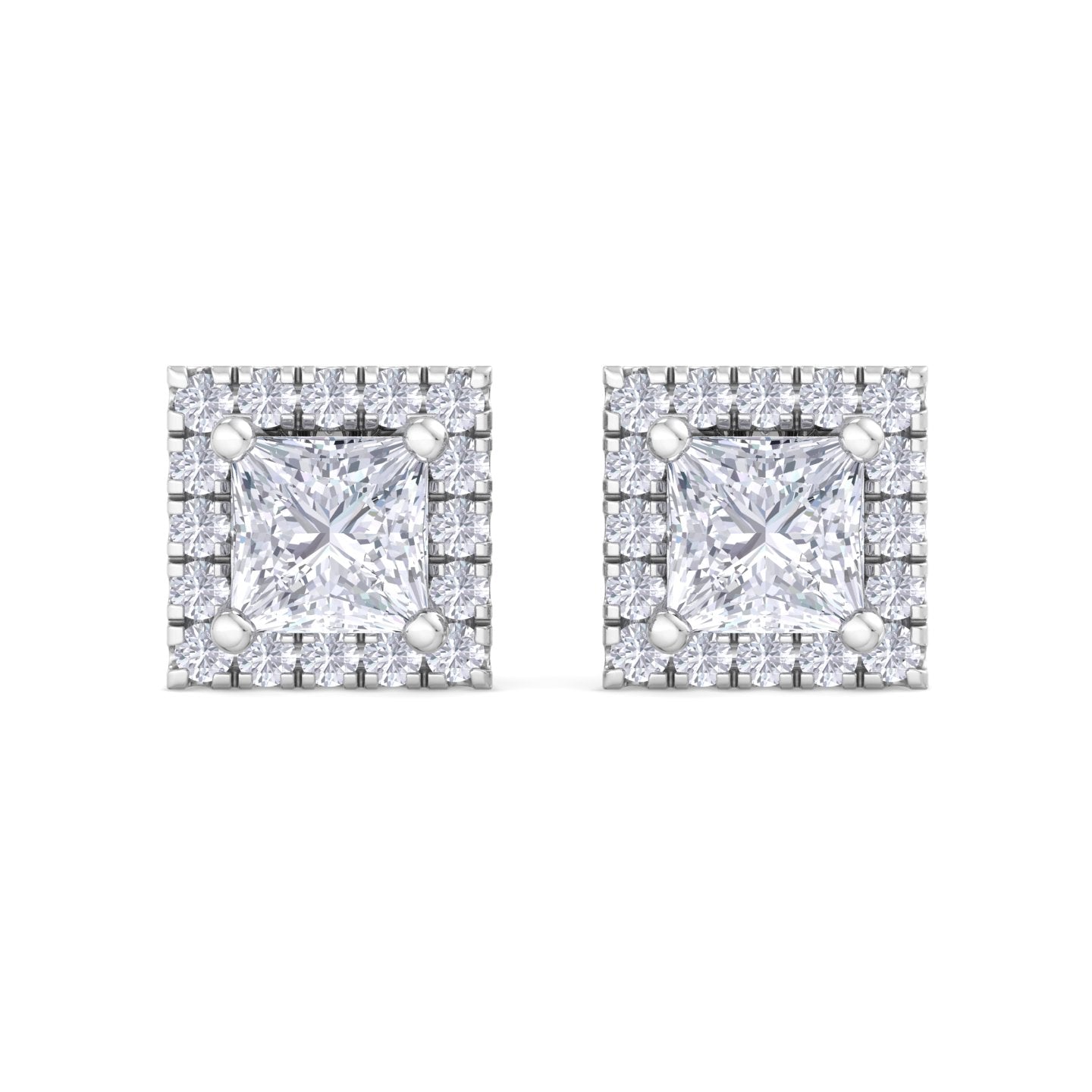 detachable princess solitaire earrings