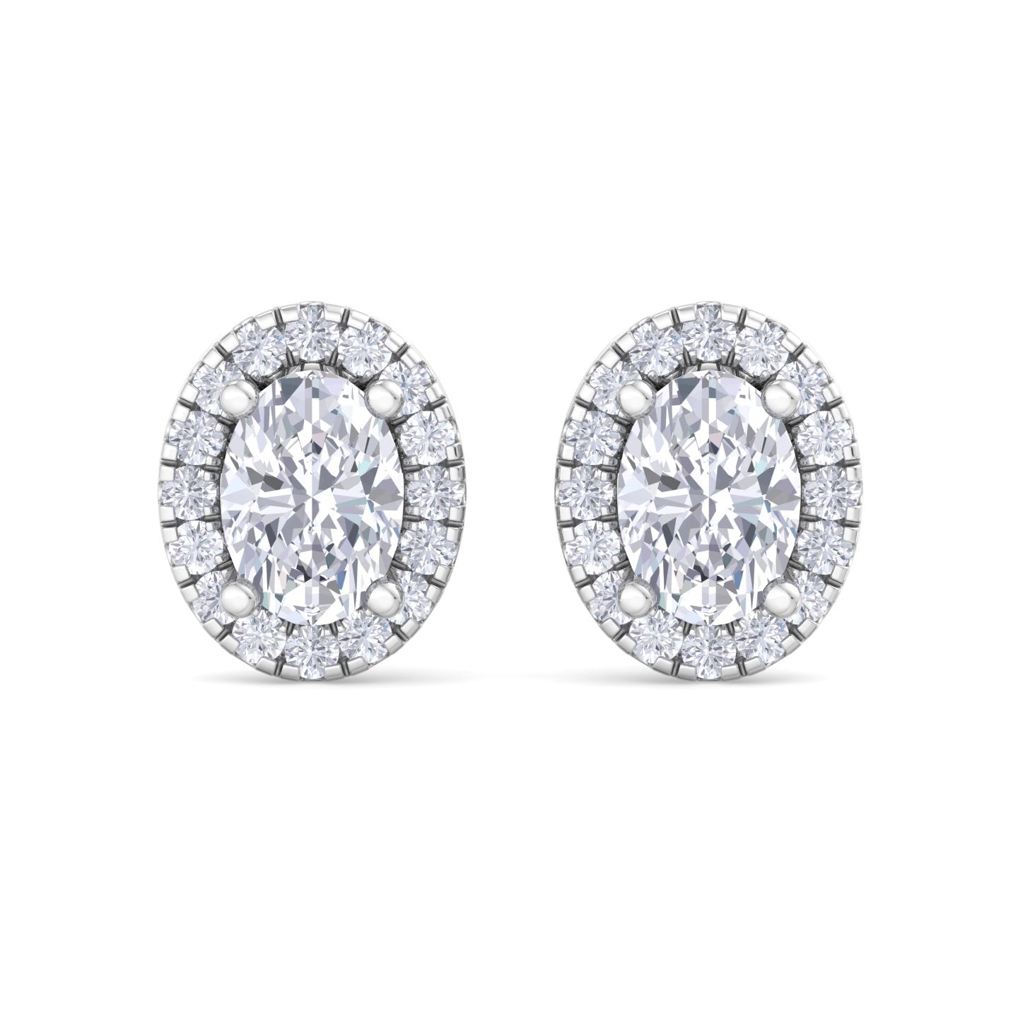 detachable oval solitaire earrings