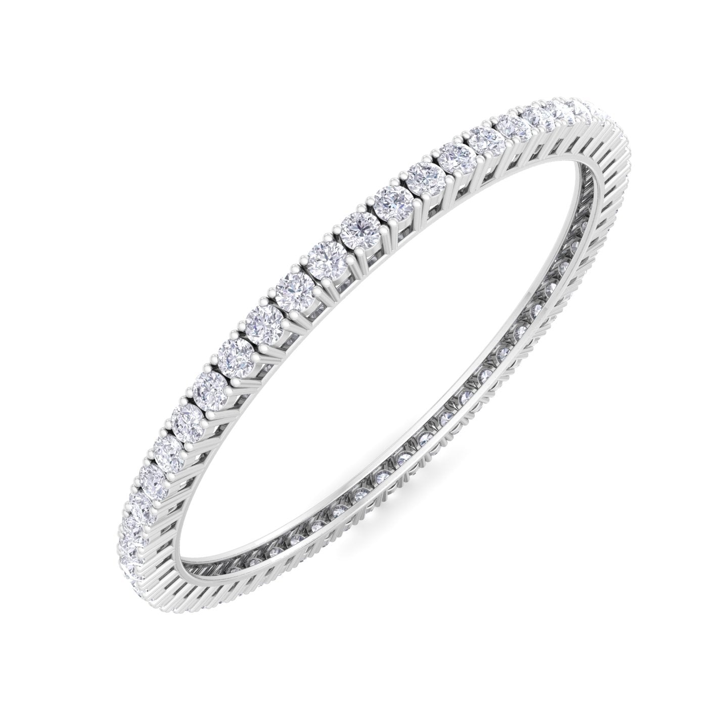 15 pointer round cut lab grown diamond bangle