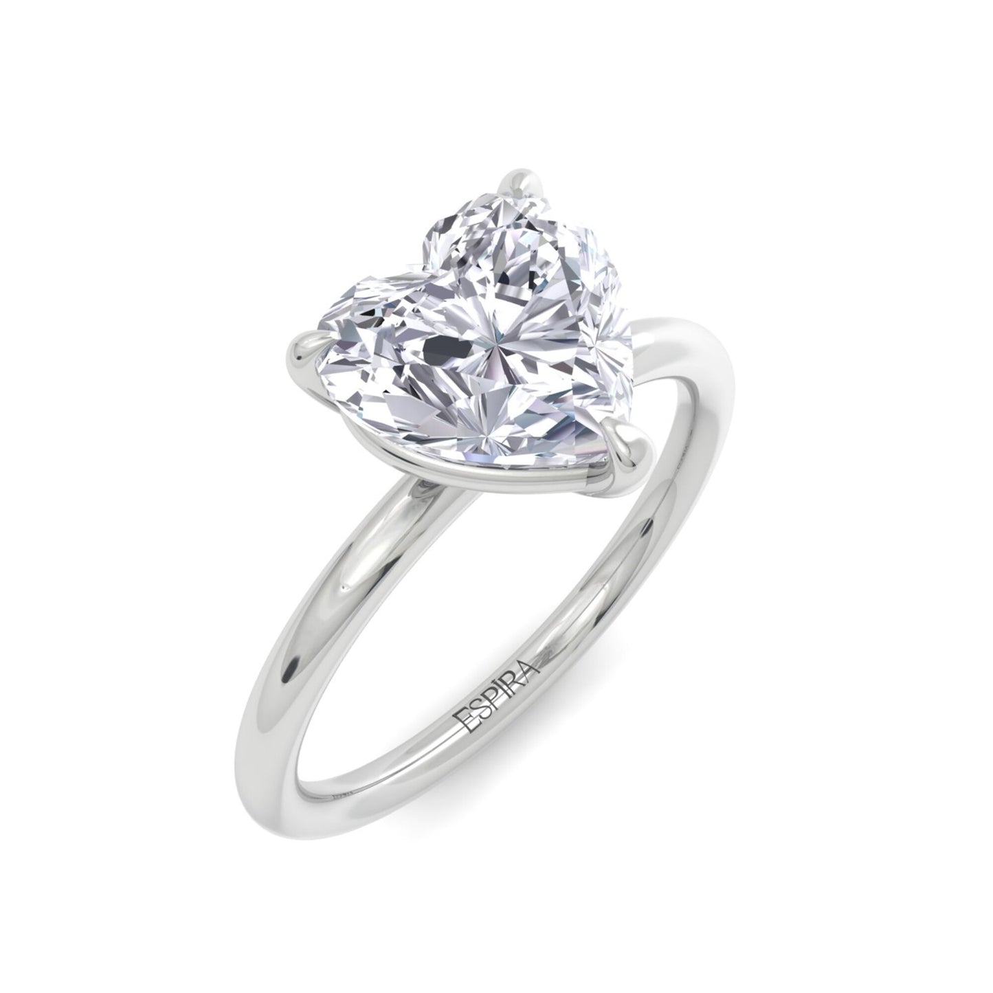 bague liberty en diamant de 2 carats en forme de cœur