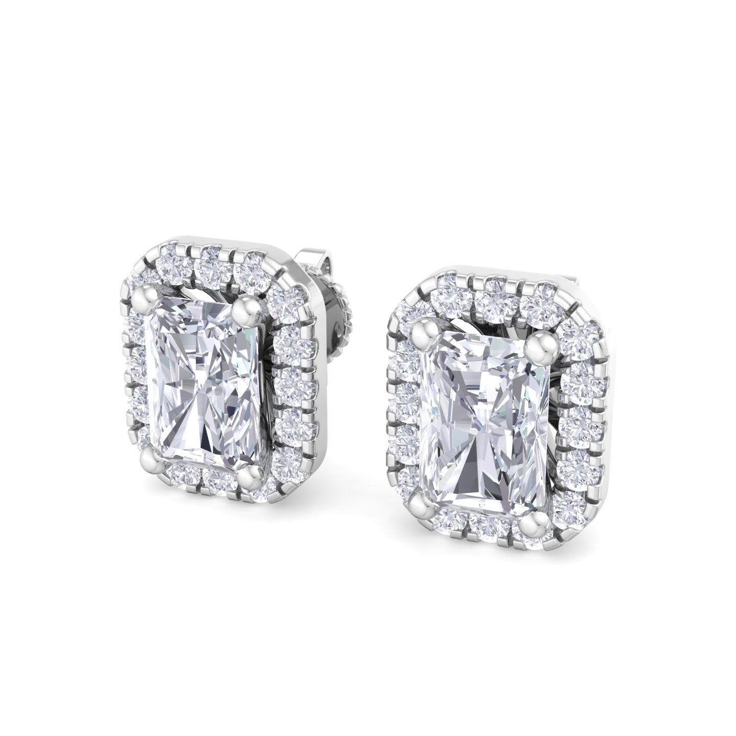 detachable radiant solitaire earrings