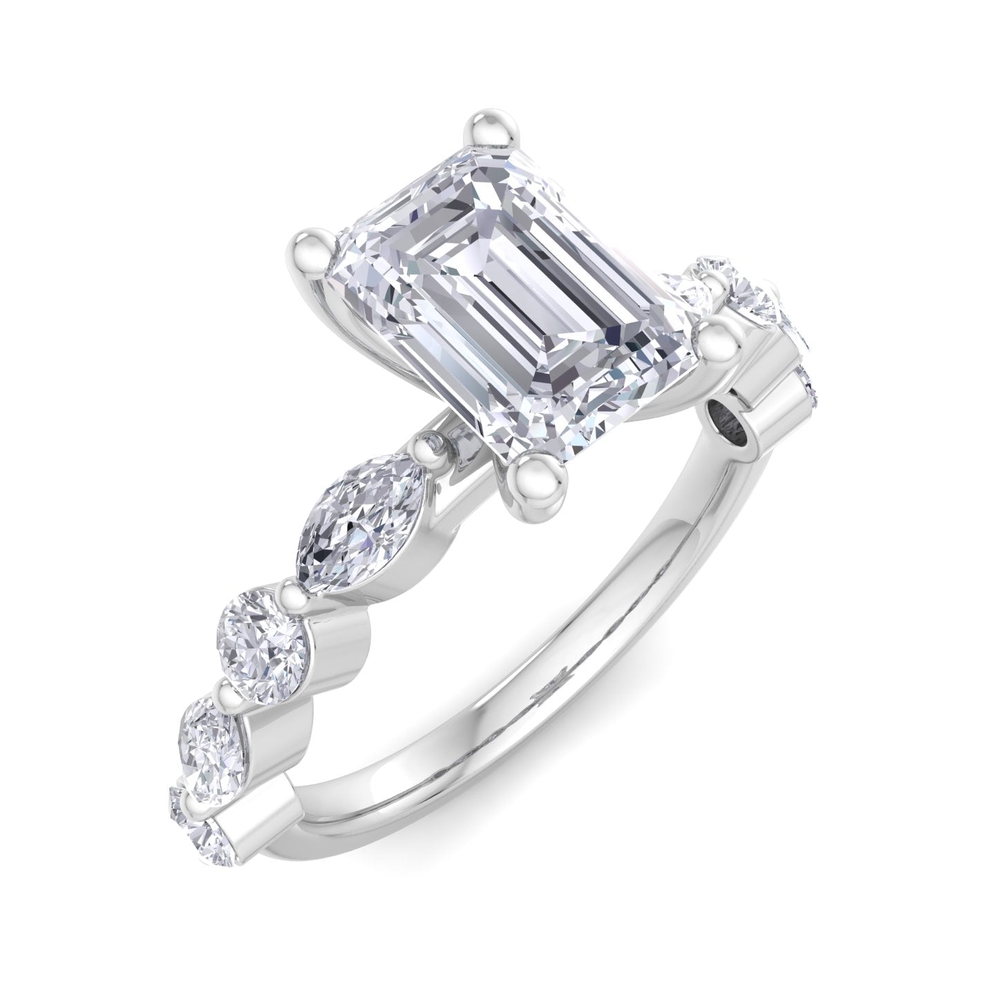 florence emerald diamond ring