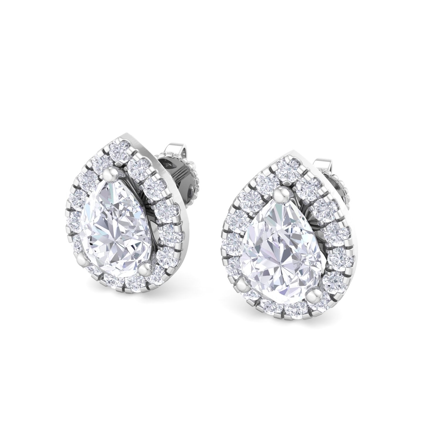 detachable pear solitaire earrings