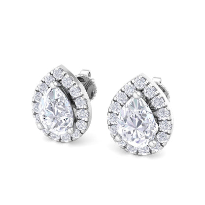 Detachable Pear Solitaire Earrings