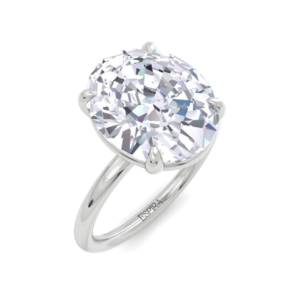 Bague Liberty avec diamant ovale de 4 carats