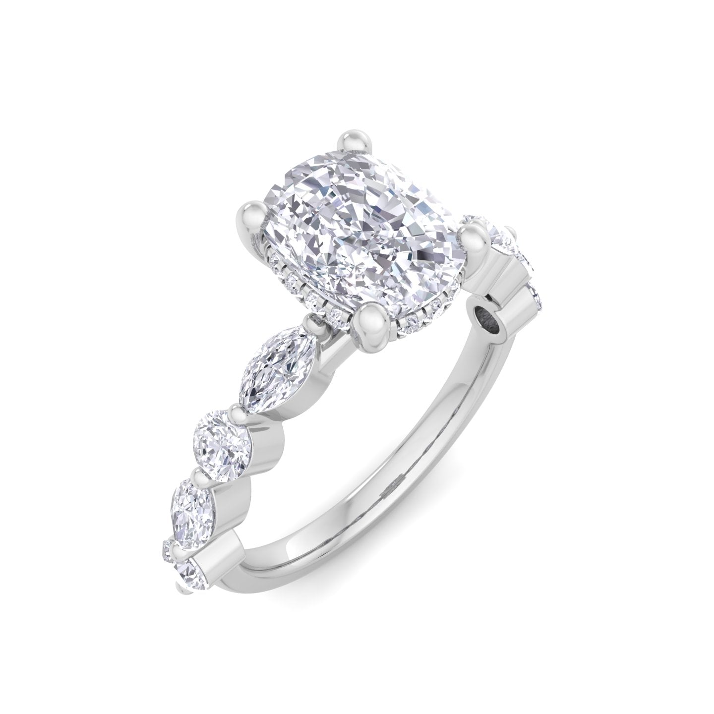 florence plus cushion diamond ring