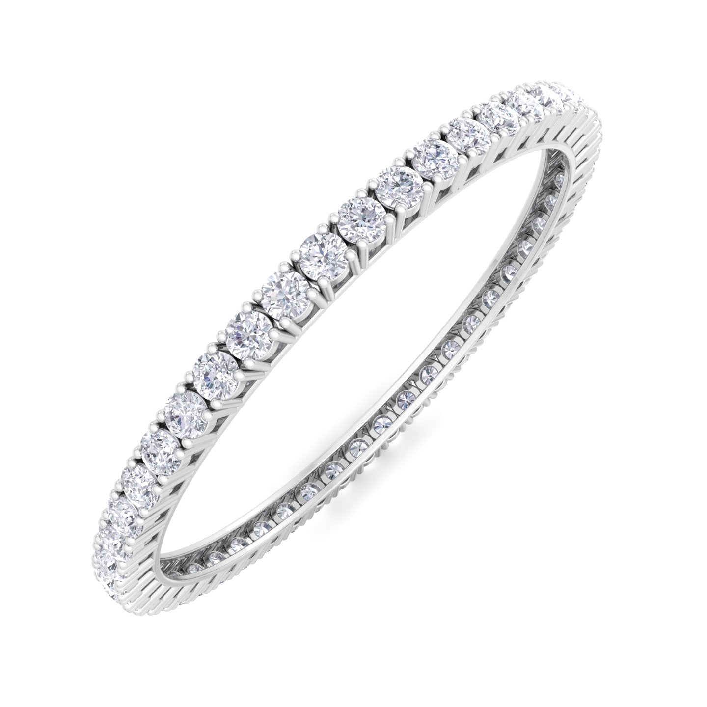 25 pointer round cut lab grown diamond bangle