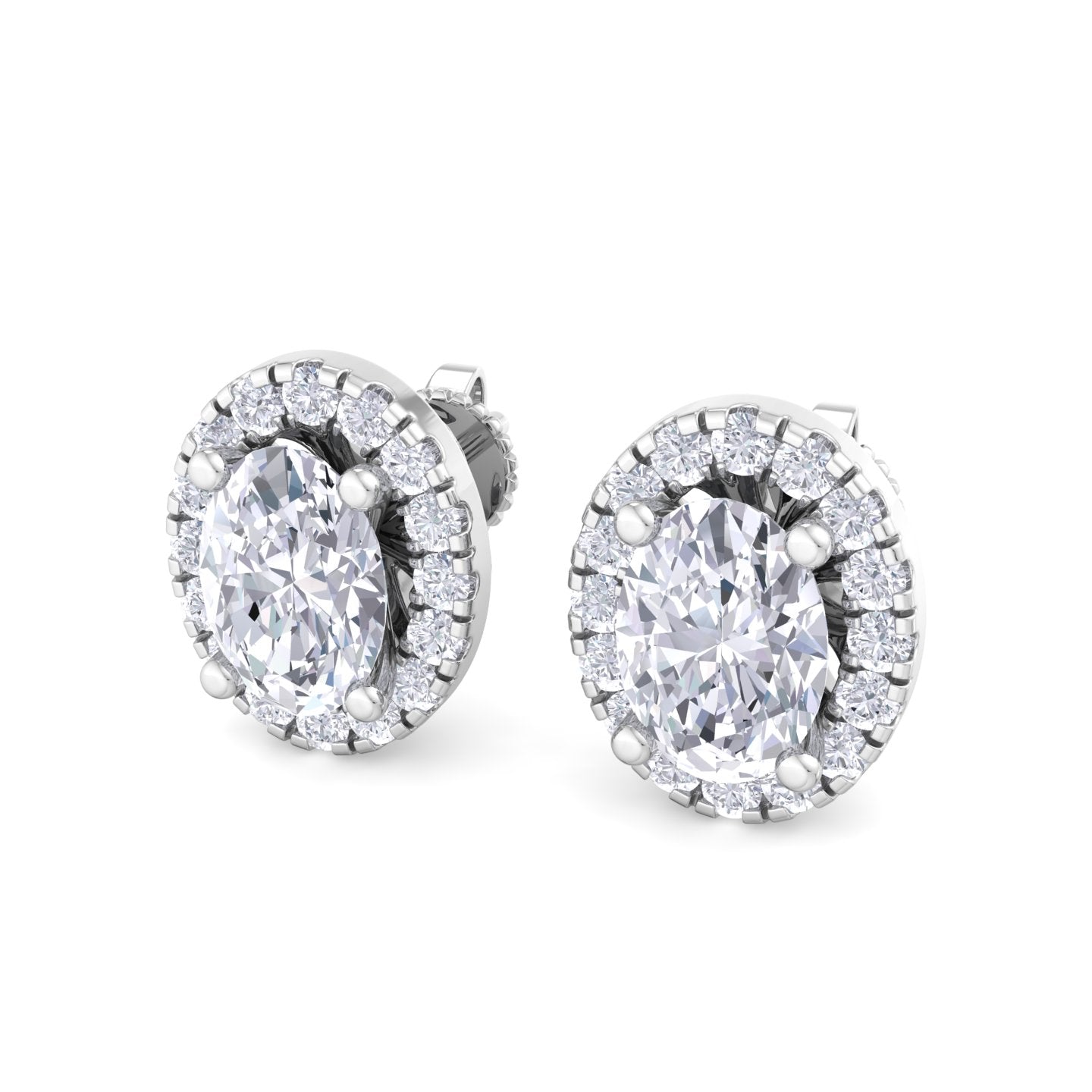detachable oval solitaire earrings