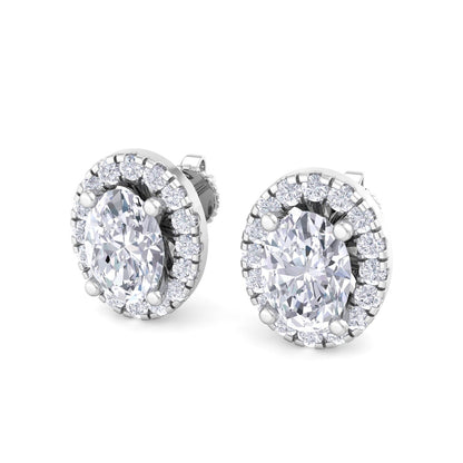 Detachable Oval Solitaire Earrings